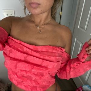 free people cropped top with long sleeves